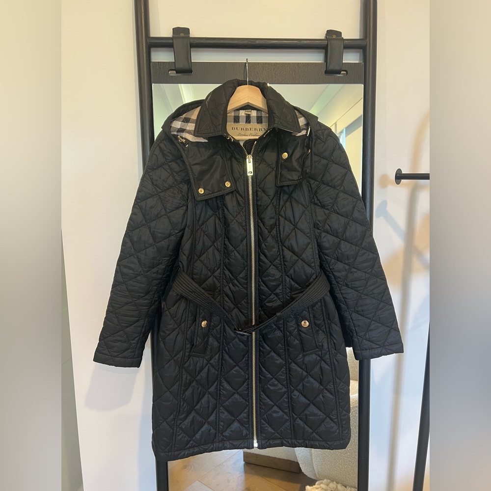 Burberry Black Quilted Women's Trench Coat